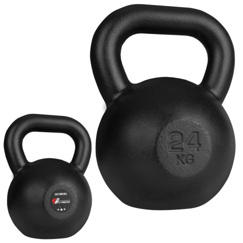 Kettlebell 24kg żeliwny czarny